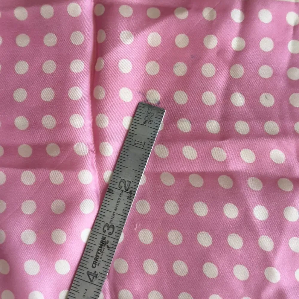 Vintage Echo Scarf Silk Chinon Blend Polka Dot Pink, White, Black Square 31” 70s